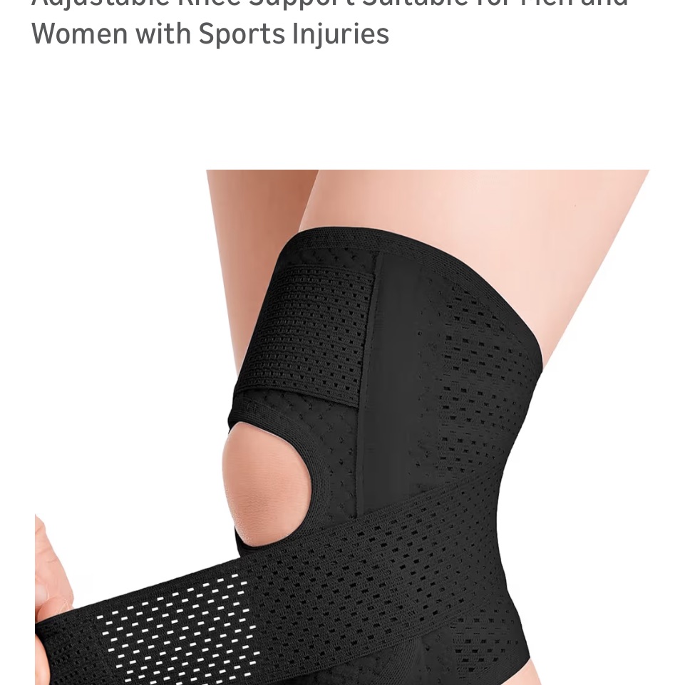 Galvaron Black Adjustable Knee Support Brace